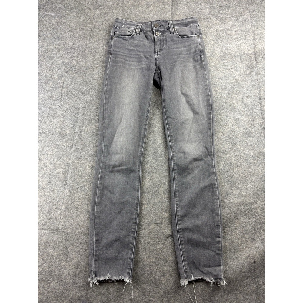 Paige‎ Verdugo Ankle Jeans Womens 24 Gray Faded Skinny Raw Hem Stretch Denim
